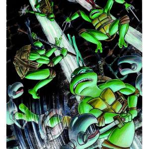 Teenage Mutant Ninja Turtles in action.